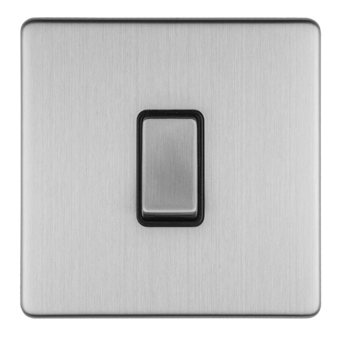 Eurolite Concealed 3mm 1 Gang 10Amp 2Way Switch - Stainless Steel