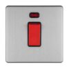 Eurolite Concealed 3mm 1 Gang 45Amp Dp Switch With Neon - Stainless Steel
