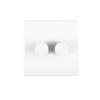 Eurolite Ecw2Dled 2 Gang Led Push On Off 2Way Dimmer Flat Concealed White Plate