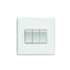 Eurolite Ecw3Sww 3 Gang 10Amp 2Way Switch Flat Concealed White Plate White Rockers