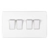 Eurolite Ecw4Sww 4 Gang 10Amp 2Way Switch Flat Concealed White Plate White Rockers