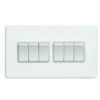 Eurolite Ecw6Sww 6 Gang 10Amp 2Way Switch Flat Concealed White Plate White Rockers