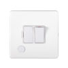 Eurolite Ecwswffow 13Amp Switched Fuse Spur With Flex Outlet Flat Concealed White Plate White Rocker