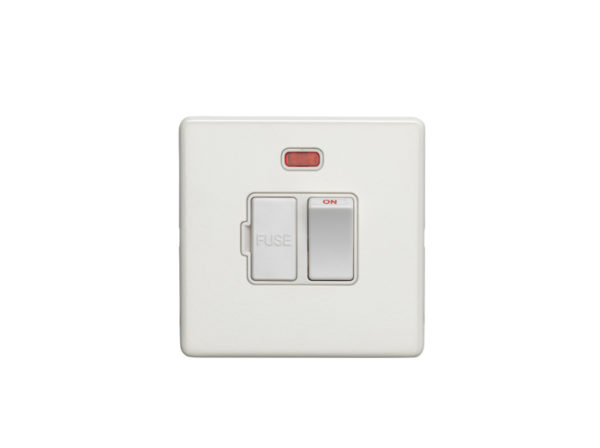 Eurolite Ecwswfnw 13Amp Switched Fuse Spur With Neon Flat Concealed White Plate White Rocker