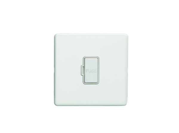 Eurolite Ecwuswfw 13Amp Unswitched Fuse Spur Flat Concealed White Plate White Interior