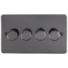 Eurolite Efbn4Dled 4 Gang Led Push On Off 2Way Dimmer Switch Enhance Flat Black Nickel Plate Matching Knobs