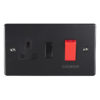 Eurolite Efmb45Aswasmbb 45Amp Dp Switch With 13Amp Socket Matt Black Black Trim