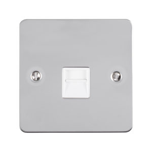 Eurolite Efpss1Slw 1 Gang Slave Telephone Socket Enhance Flat Polished Stainless Steel Plate White Interior