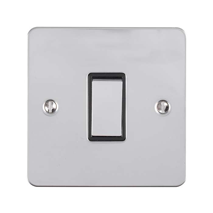Eurolite Pss1Sw 1 Gang 10Amp 2Way Switch Round Edge Polished Stainless Steel Plate Matching Rocker