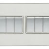 Eurolite Efpss6Swpsw 6 Gang 10Amp 2Way Switch Flat Polished Stainless Steel Plate Matching Rockers White Trim