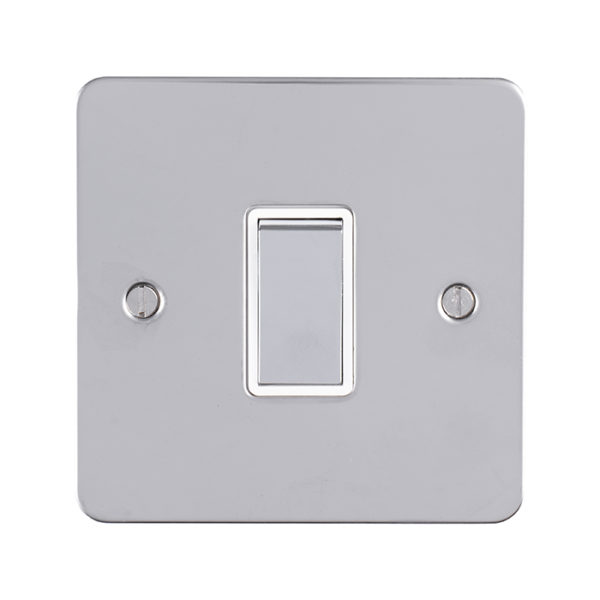 Eurolite Efpssintpsw 1 Gang 10Amp Intermediate Switch Enhance Flat Polished Stainless Steel Plate Matching Rocker White Trim