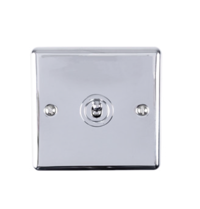 Eurolite Efpsst1Sw 1 Gang Toggle Switch 1X10Amp 2Way Enhance Flat Polished Stainless Steel Plate
