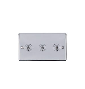 Eurolite Efpsst3Sw 3 Gang Toggle Switch 3X10Amp 2Way Enhance Flat Polished Stainless Steel Plate