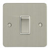 Eurolite Efsss1Swssw 1 Gang 10Amp 2Way Switch Enhance Flat Satin Stainless Steel Plate Matching Rocker White Trim