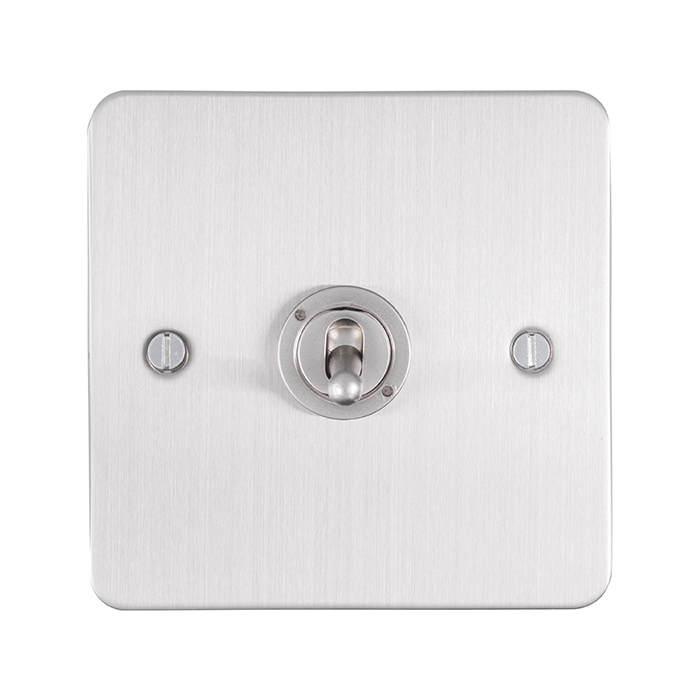 Eurolite Ssst1Sw 1 Gang 10Amp 2Way Toggle Switch Round Edge Satin Stainless Steel Plate