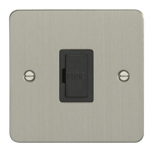 Eurolite Efsssuswfssb 13Amp Unswitched Fuse Spur Enhance Flat Satin Stainless Steel Plate Matching Black Trim