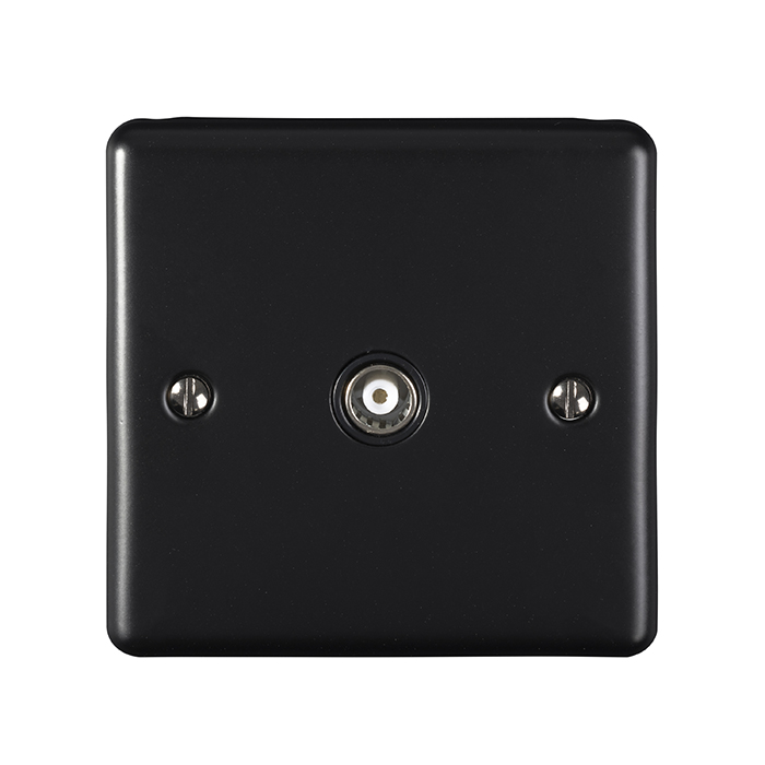 Eurolite En1Tvmbb 1 Gang Tv Coaxial Socket Matt Black Enhance Range Black Trim