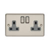 Eurolite En2Sossg 2 Gang 13Amp Dp Switched Socket Satin Enhance Range Grey Trim