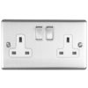 Eurolite En2Sossw 2 Gang 13Amp Dp Switched Socket Satin Enhance Range White Trim