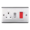 Eurolite En45Aswasssg 45Amp Dp Switch With 13Amp Socket Satin Enhance Range Grey Trim