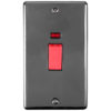 Eurolite En45Aswnbnb 45Amp Dp Switch With Neon Vertical Black Nickel Enhance Range Black Trim