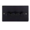 Eurolite En4Dledmbb 4 Gang 400W/Led 2Way Dimmer Switch Matt Black Enhance Range