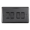 Eurolite En4Swbnb 4 Gang 10Amp 2Way Switch Black Nickel Enhance Range Black Trim