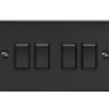 Eurolite En4Swmbb 4 Gang 10Amp 2Way Switch Matt Black Enhance Range Black Trim