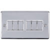 Eurolite En6Swpcw 6 Gang 10Amp 2Way Switch Polished Chrome Enhance Range White Trim