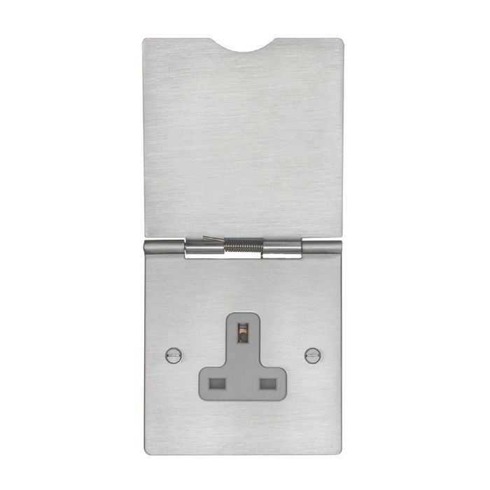 Eurolite Fs4030Ss 13A 1 Gang Unswitched Floor Socket Stainless Steel