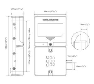 CODELOCKS Electronic Kitlock KL1100 Keypad Front Plate and Latch Metallic Silver