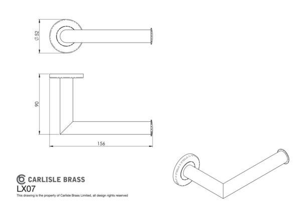 De'Leau LX07MB Deleau Stainless Steel Lavatory Paper Holder G316 Matt Black