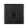 Eurolite Mb1Slb 1 Gang Slave Telephone Socket Round Edge Matt Black Plate Black Interior