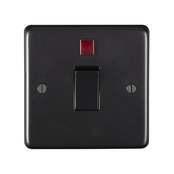 Eurolite Stainless steel 20Amp Switch With Neon Indicator - Matt Black