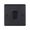 Eurolite Mbintb 1 Gang 10Amp Intermediate Switch Round Edge Matt Black Plate Black Rocker