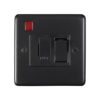 Eurolite Mbswfnb 13Amp Dp Switched Fuse Spur With Neon Round Edge Matt Black Plate Black Rocker