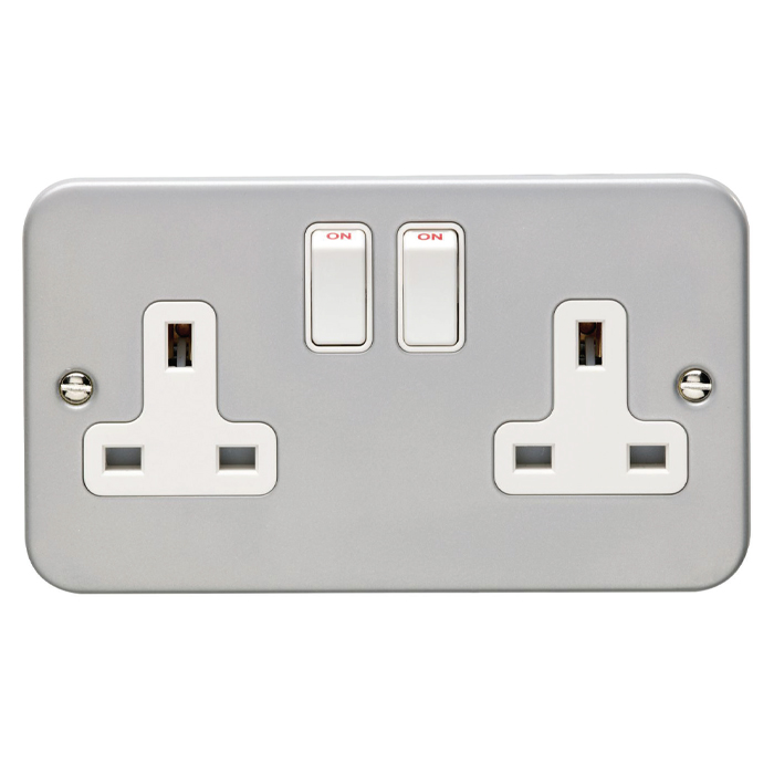 Eurolite Mc2Sow 2 Gang 13Amp Dp Switched Socket Metal Clad