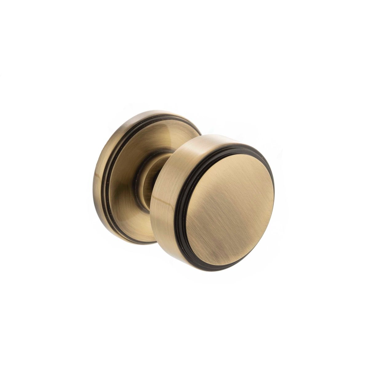 Millhouse Brass Boulton Solid Brass Stepped Mortice Knob on Concealed Fix Rose - Antique Brass MH350SMKAB