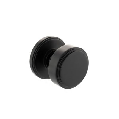 Millhouse Brass Boulton Solid Brass Stepped Mortice Knob on Concealed Fix Rose - Matt Black MH350SMKMB
