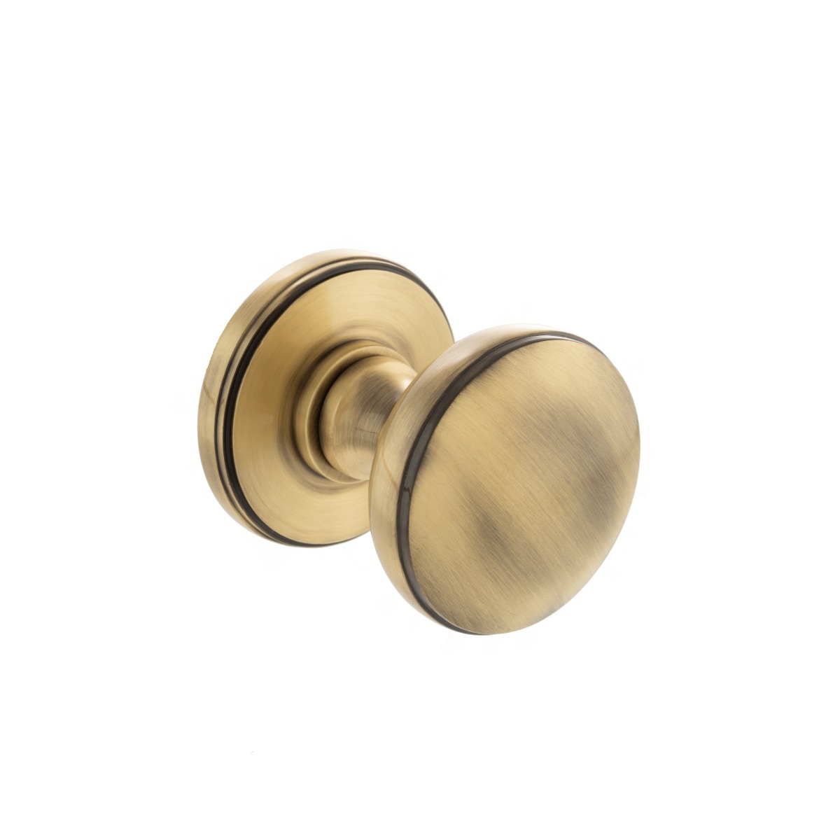 Millhouse Brass Edison Solid Brass Domed Mortice Knob on Concealed Fix Rose - Antique Brass MH400DMKAB