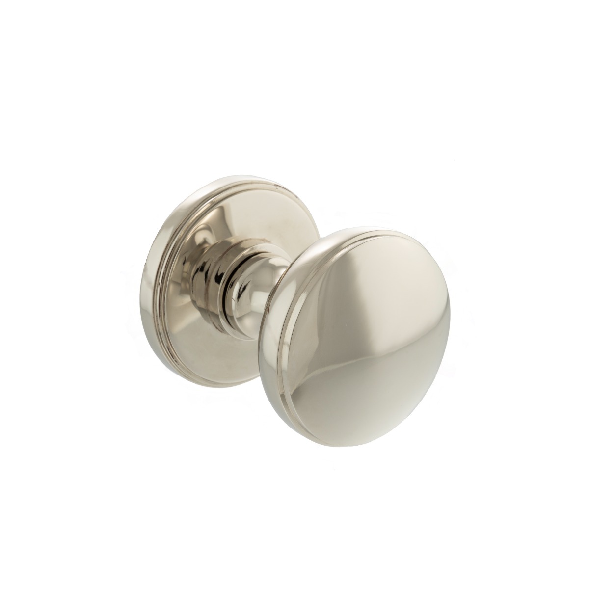 Millhouse Brass Edison Solid Brass Domed Mortice Knob on Concealed Fix Rose - Polished Nickel MH400DMKPN