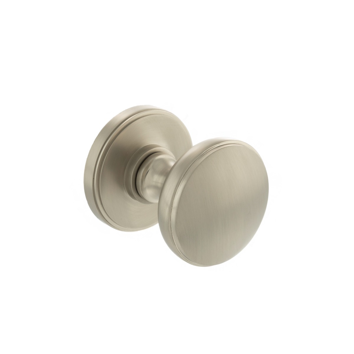 Millhouse Brass Edison Solid Brass Domed Mortice Knob on Concealed Fix Rose - Satin Nickel MH400DMKSN
