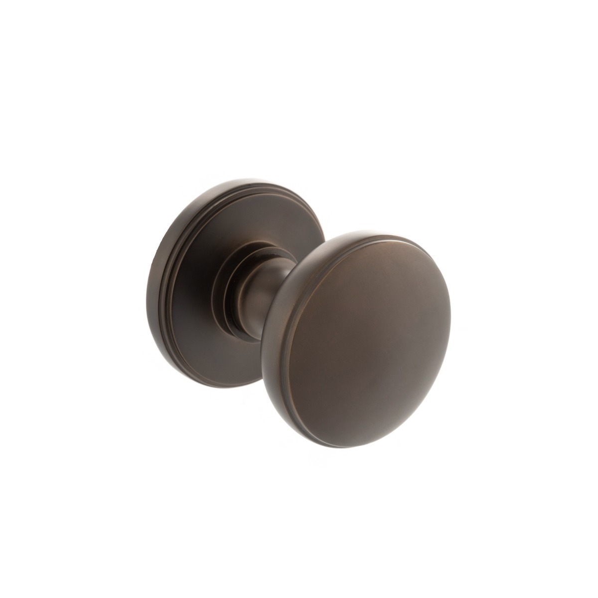 Millhouse Brass Edison Solid Brass Domed Mortice Knob on Concealed Fix Rose - Urban Dark Bronze MH400DMKUDB