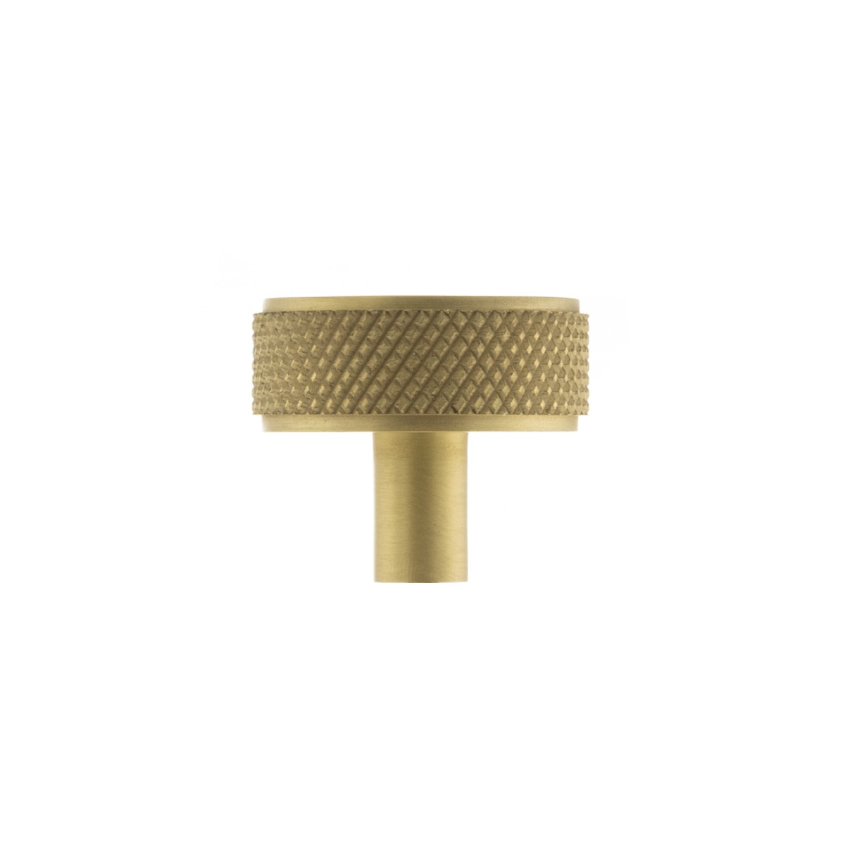 Millhouse Brass Hargreaves Disc Knurled Cabinet Knob on Concealed Fix - Satin Brass MHCK1935SB