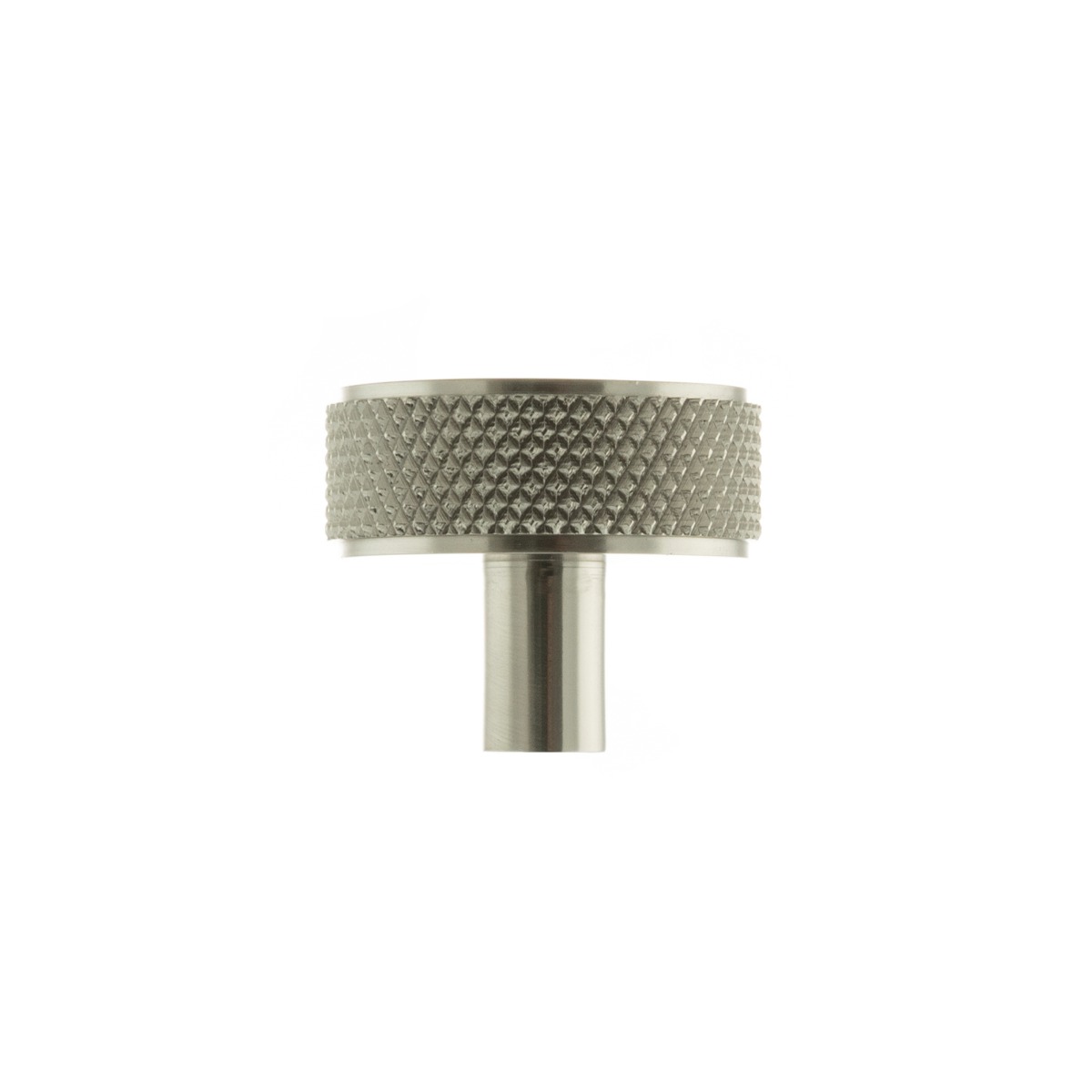 Millhouse Brass Hargreaves Disc Knurled Cabinet Knob on Concealed Fix - Satin Nickel MHCK1935SN