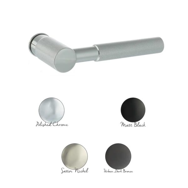 Millhouse Brass Mason Lever Door Handle on Concealed Round Rose - Polished Chrome MHCR500PC