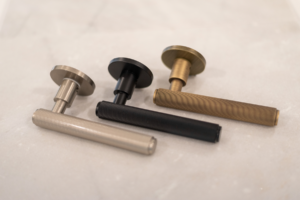 Millhouse Brass Stephenson Designer Lever on 5mm Slimline Round Rose - Urban Dark Bronze MHSR250UDB