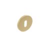 Millhouse Brass Key Escutcheon on 5mm Slimline Round Rose - Satin Brass MHSRKSB