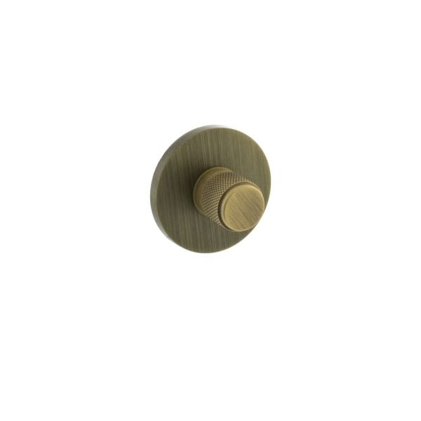 Millhouse Brass Knurled WC Turn and Release on 5mm Slimline Round Rose - Yester Bronze MHSRKWCYB