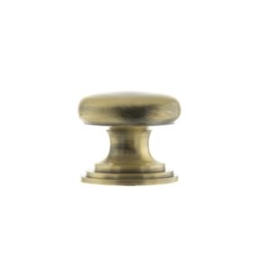 Old English Lincoln Solid Brass Victorian Knob 32mm on Concealed Fix - Antique Brass OEC1232AB